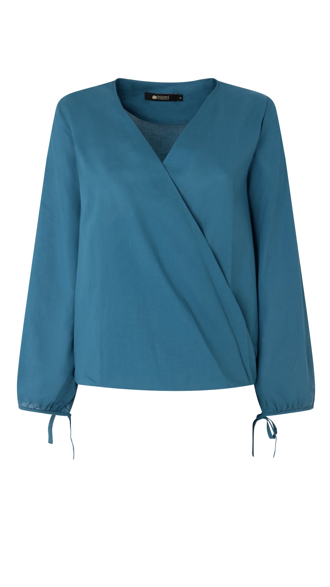 BLUSA CRUZADA EN VOILE COLOR PETRÓLEO