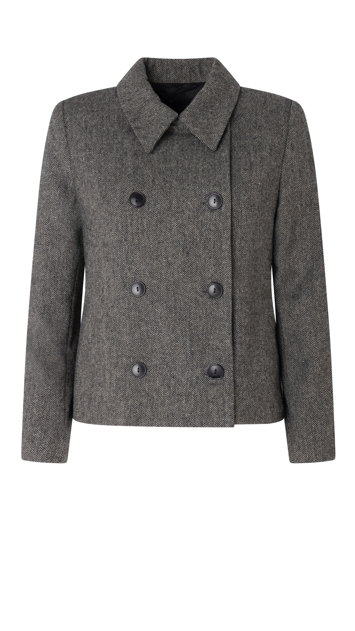 CHAQUETÓN DE ESPIGA EN LANA RECICLADA