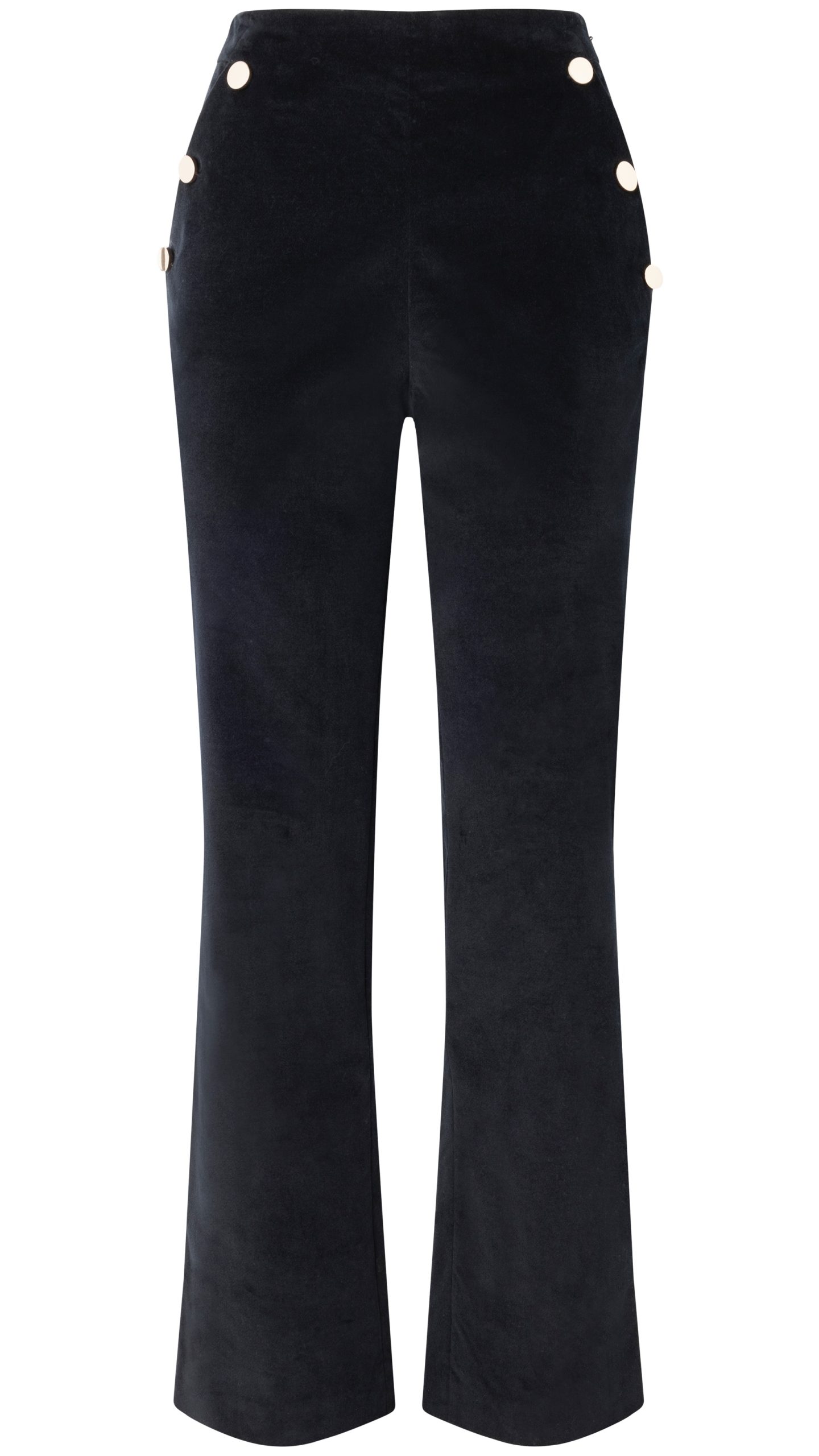 PANTALÓN FLARE DE TERCIOPELO CON BOTONES NICKLE FREE