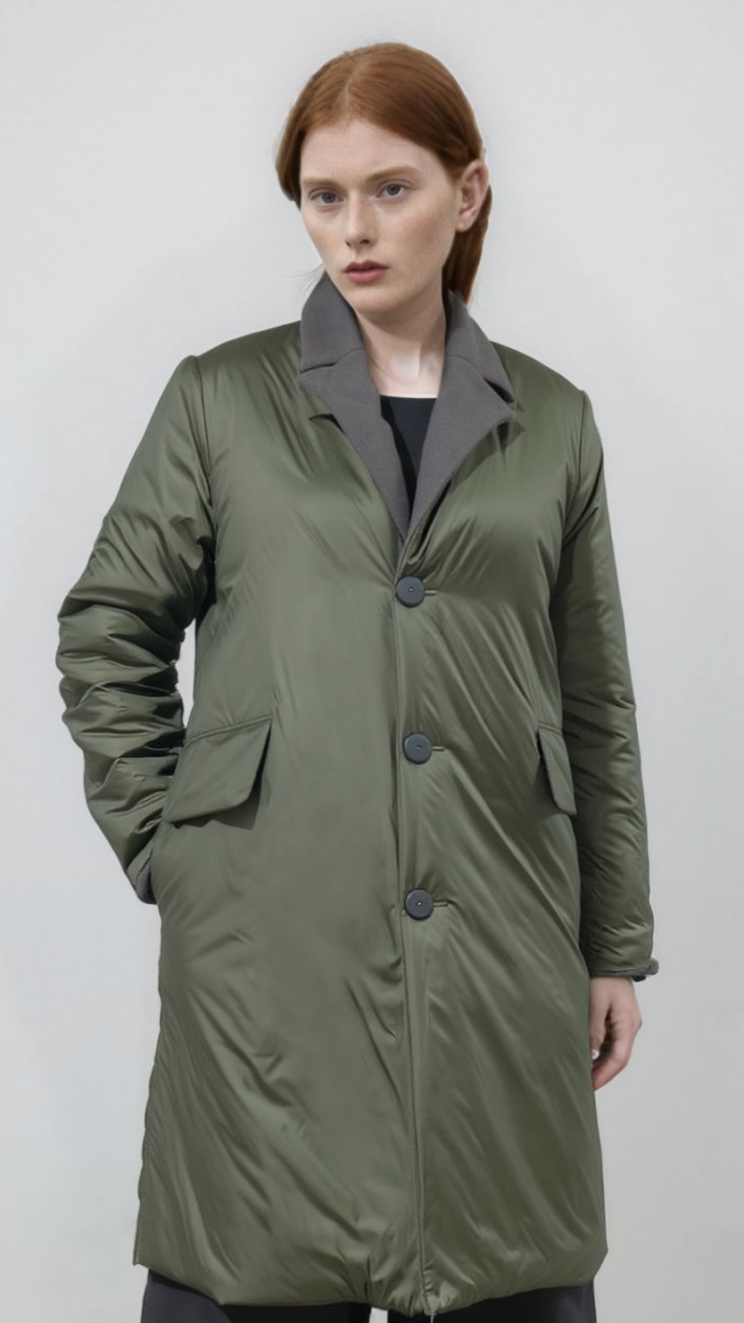 ABRIGO CORTO REVERSIBLE STANDARD OEKO-TEX ANTRACITA-KAKI